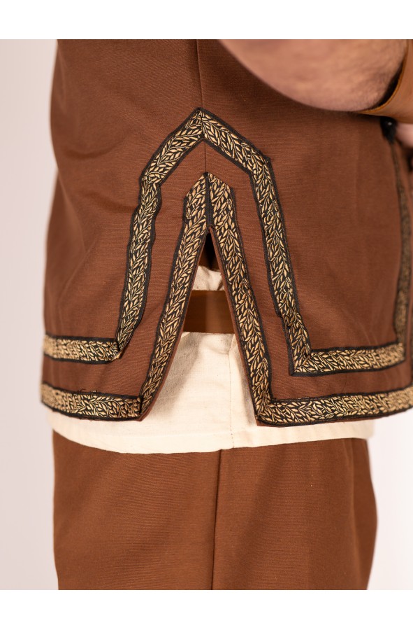 Medieval Brown Vest with Trim –...