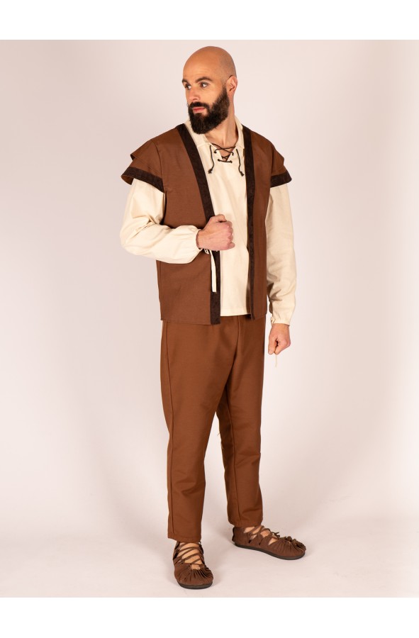 Medieval Brown Vest with Double...
