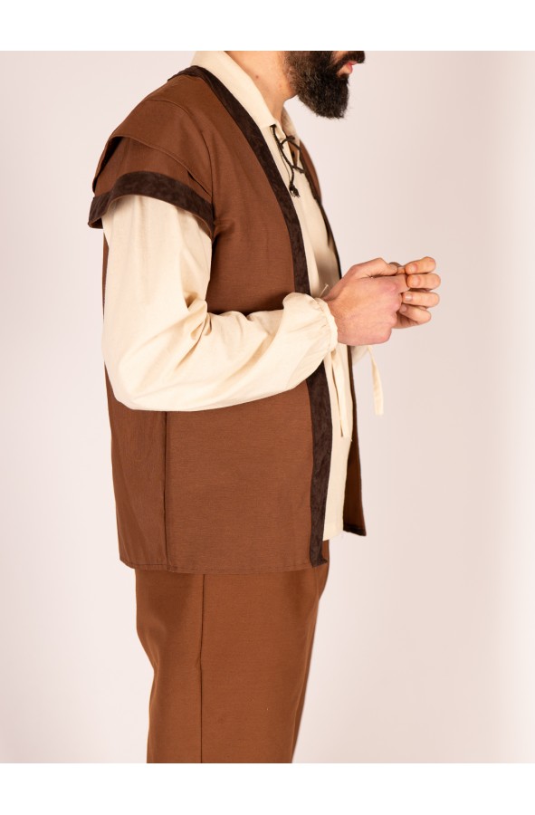 Medieval Brown Vest with Double...
