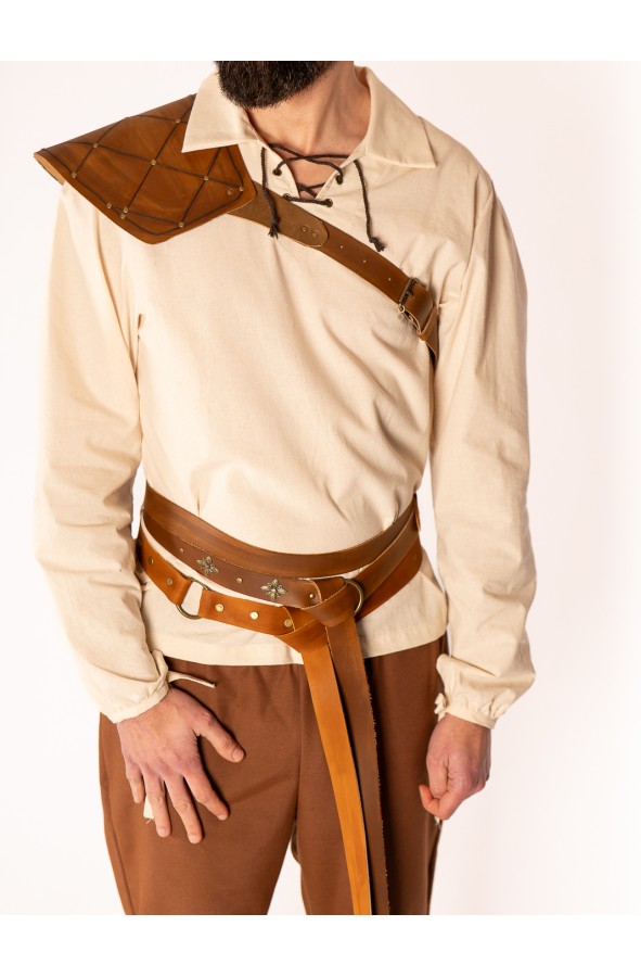 Handcrafted Medieval Leather Shoulder...