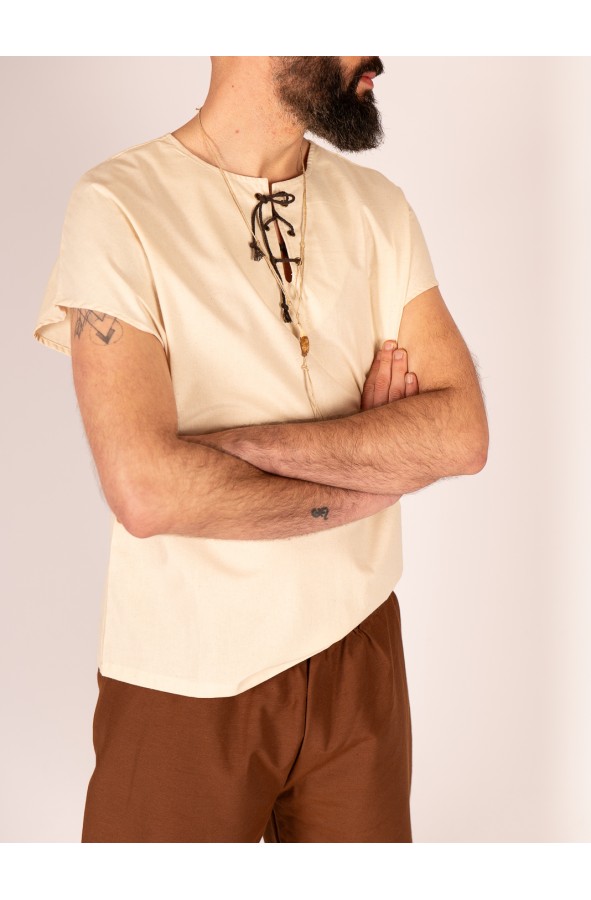 Camisa medieval corta de algodón...