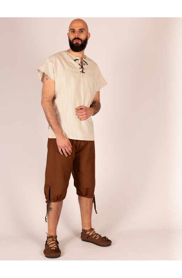 Camisa Medieval de Rayas en Algodón...