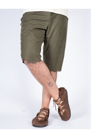 Medieval green suede-like...