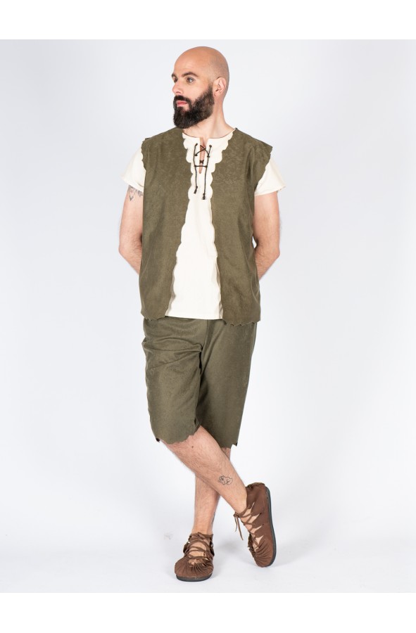 Medieval Green Suede Vest – Rustic...