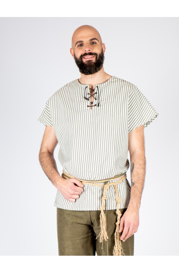 Medieval striped cotton shirt –...