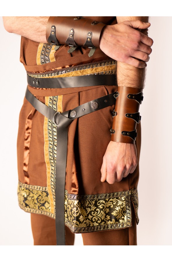 Double-Wrap Black Leather Belt –...