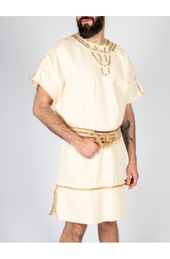 Celtic-Viking Tunic in Off-White with...