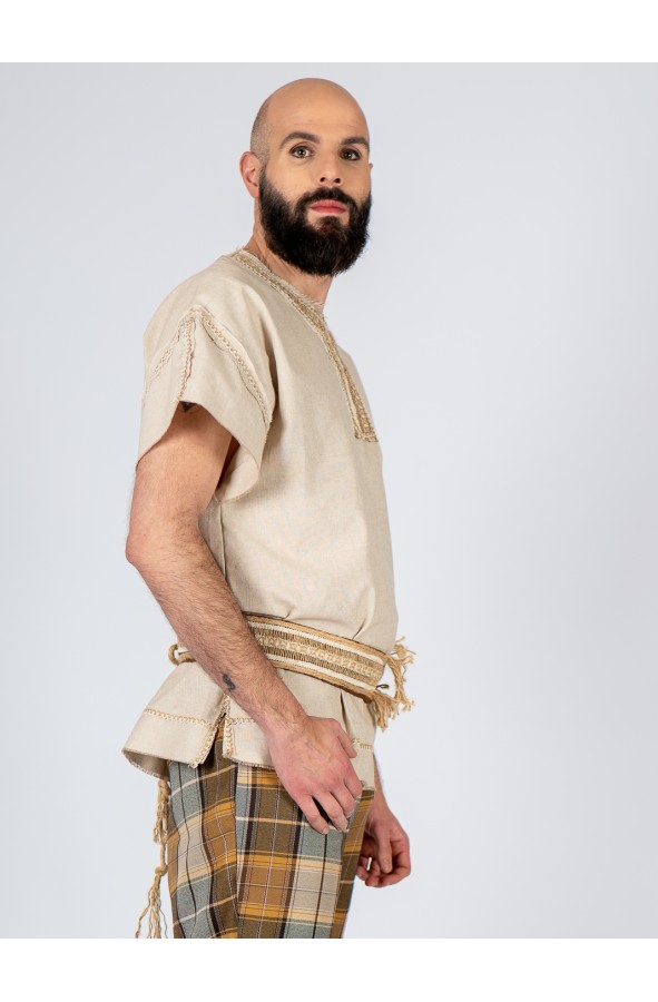 Celtic or Viking frayed cotton tunic