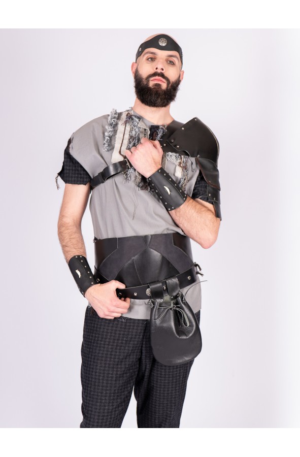 Bolso de cuero negro para cinturón –...