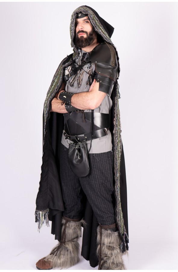 Viking or Celtic Hooded Cloak with...