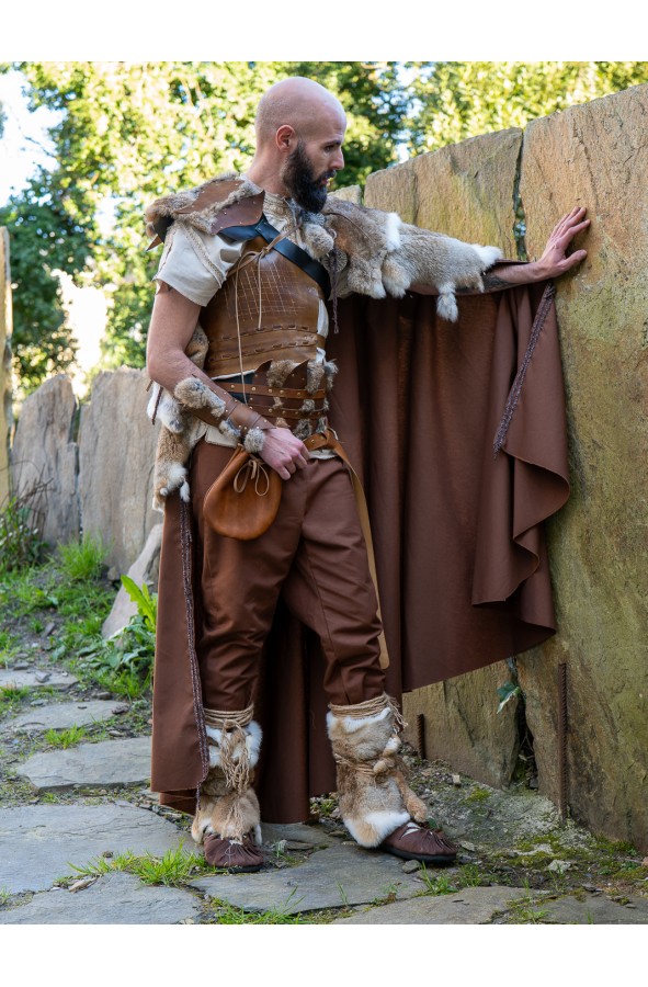 Aged Leather Pouch with Belt Loops –...