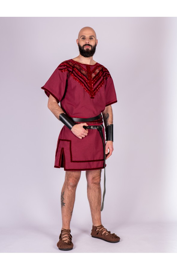 Medieval Noble Tunic in Burgundy with...