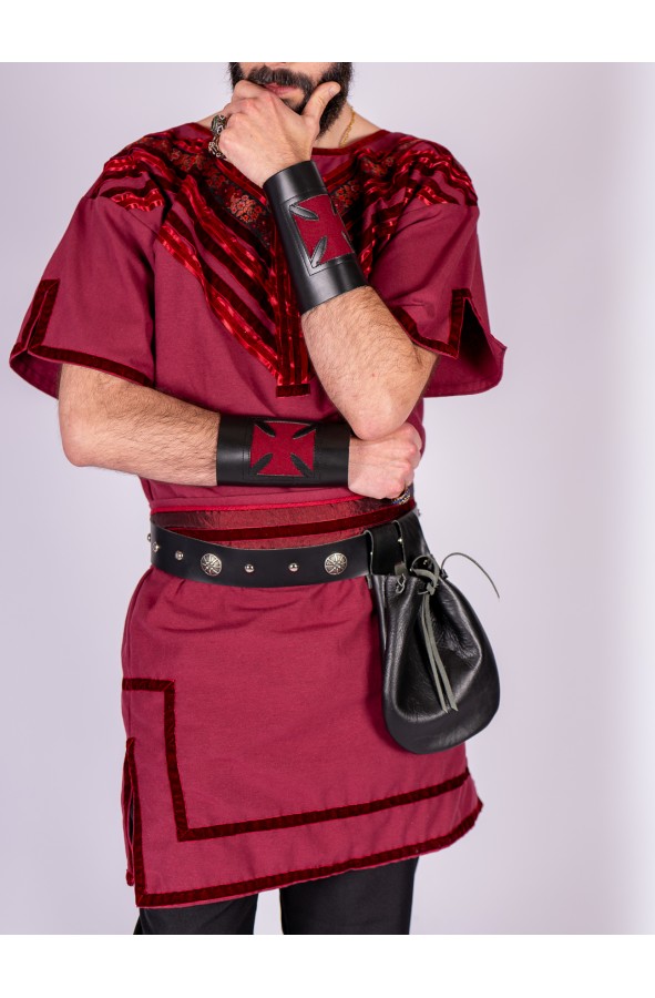 Medieval Leather Belt with Silver...