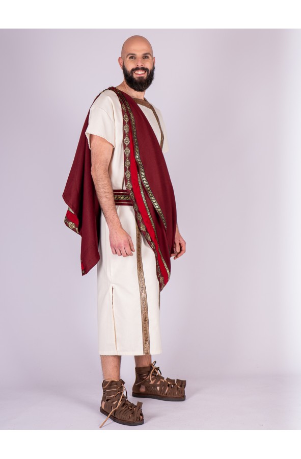 Túnica romana con toga decorada en...