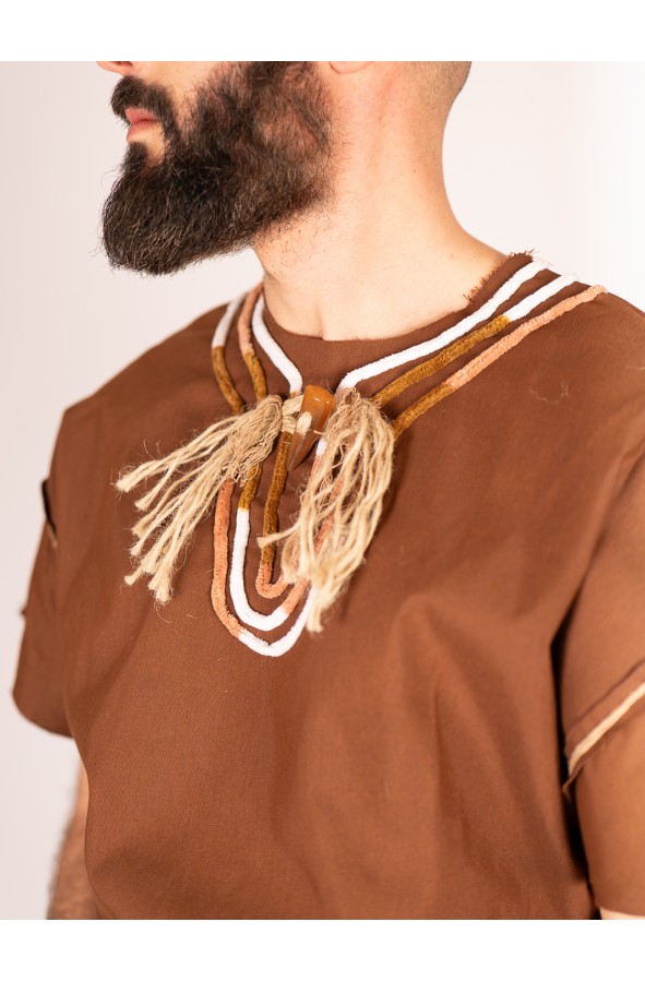 Túnica celta vikinga con cinturón de...