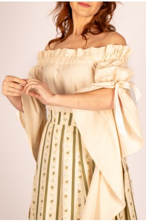 Blusa medieval de algodón...