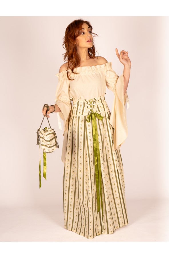 Falda medieval de algodón con...