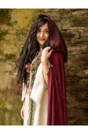 Medieval maroon hooded...