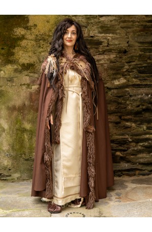 Brown Cloak with Vegan Fur...