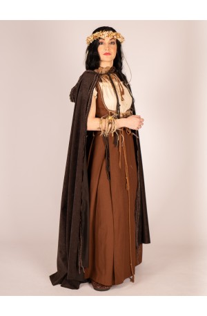 Medieval dark brown suede...