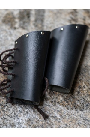 Leather bracers with rivets