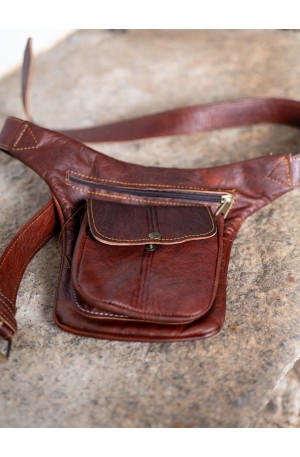 Brown leather waist bag...
