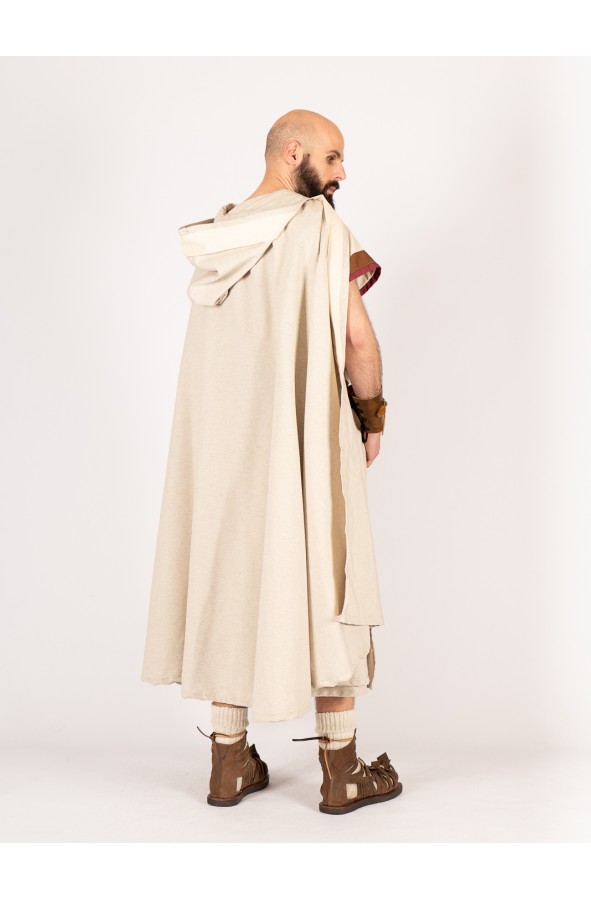 Roman Rustic White Cloak with Hood...