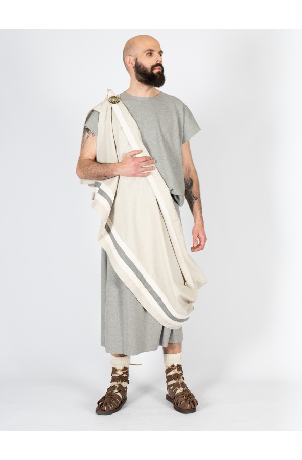 Roman Outfit with Toga and Sun Brooch