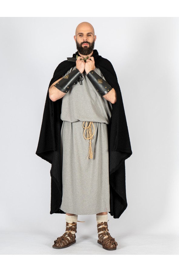 Roman Black Textured Cloak with...