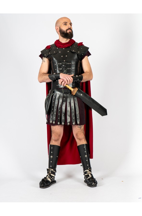 Black Roman armbands with silver lions