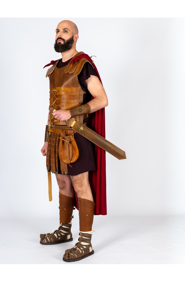 Bolsa de cuero romana con cierre de...