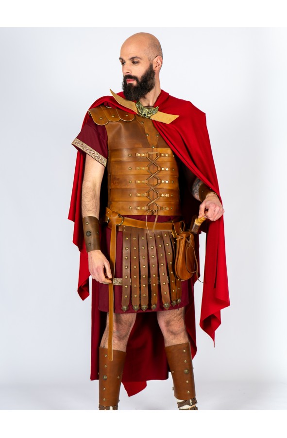 Lorica segmentata Romana piel marrón...
