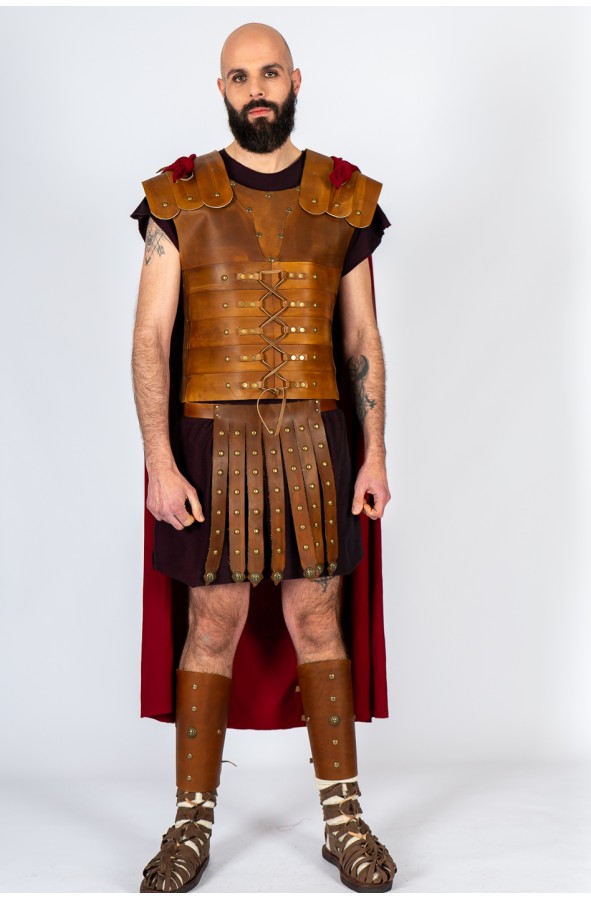 Lorica segmentata Romana piel marrón...