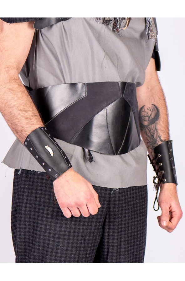 Black leather warrior belt
