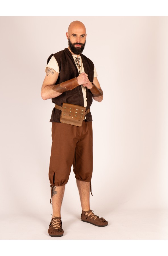 Muñequeras Medievales cuero marrón