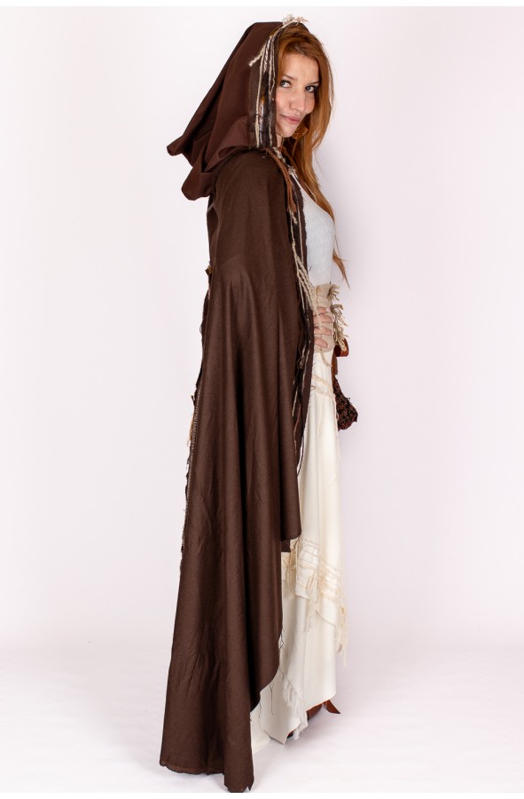 Brown medieval cloak with hoo Brown medieval cloak with hoo