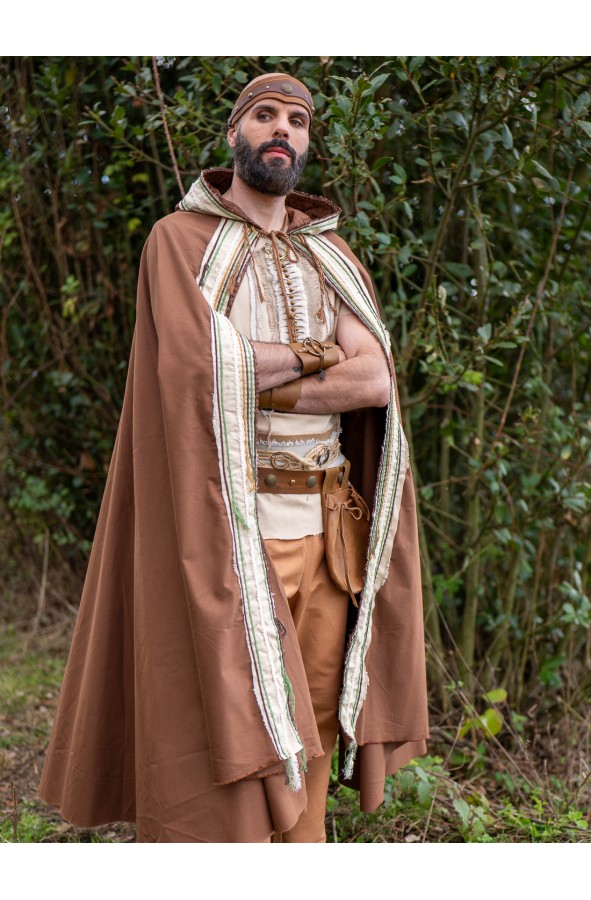 Celtic brown frayed cape