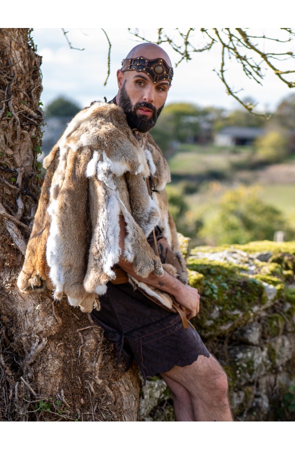 Men's Rabbit Fur Cloak for Historical...