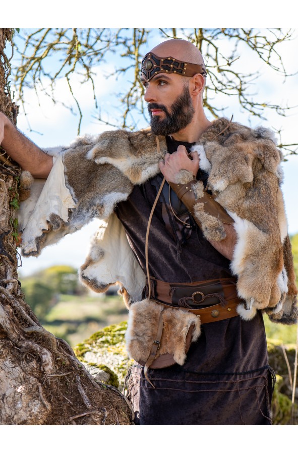 Men's Rabbit Fur Cloak for Historical...