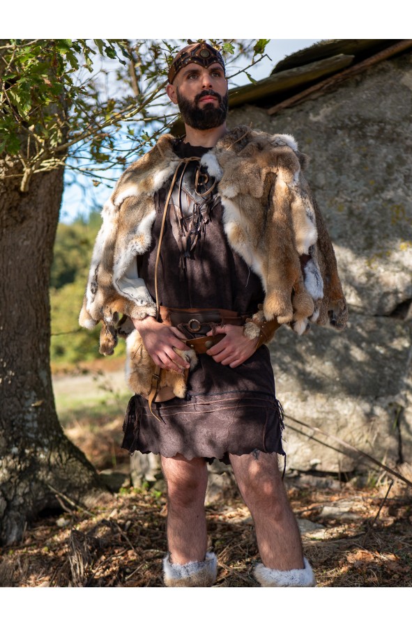 Men's Rabbit Fur Cloak for Historical...