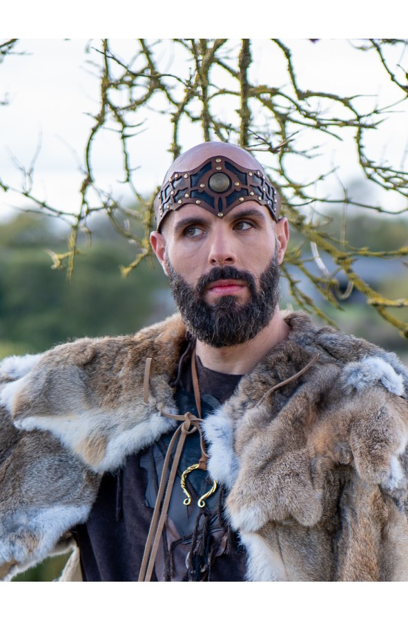 Celtic and viking leather headband in...