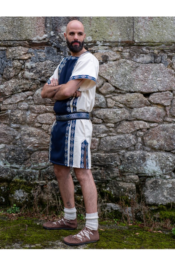 Roman blue and white tunic with...