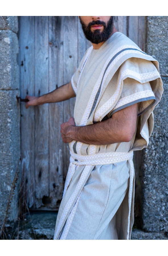 Roman long tunic in cotton-blend with...