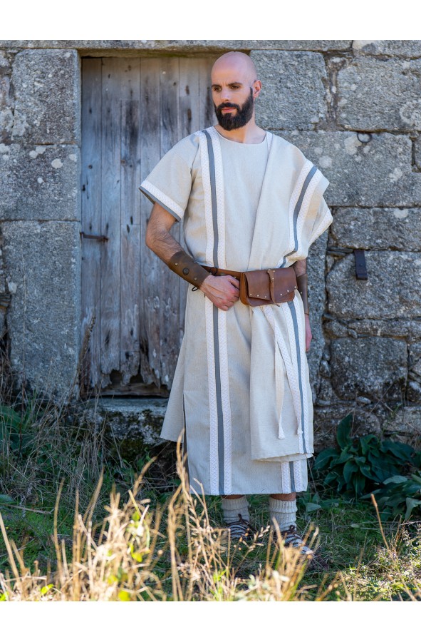 Roman long tunic in cotton-blend with...