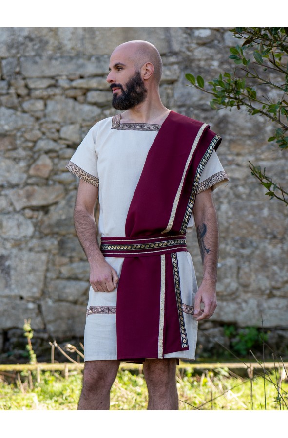 Roman tunic in natural tones with...