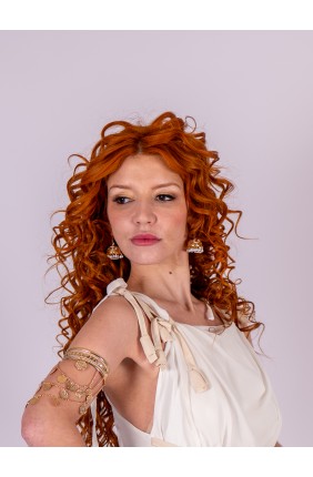 Pendientes blanco y dorado...