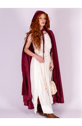 Burgundy Roman Hooded Cape...