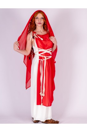 Vestido romano blanco de...