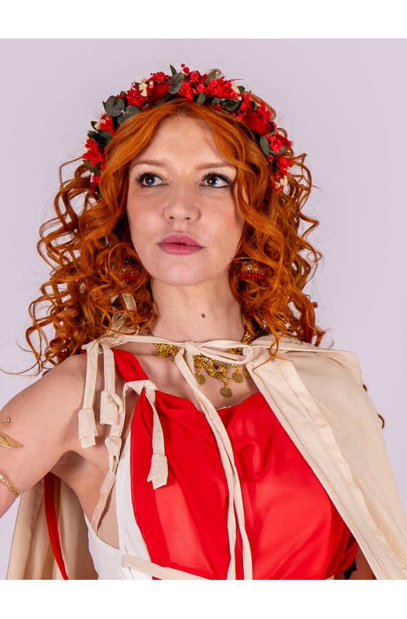 Diadema romana de flores secas en...