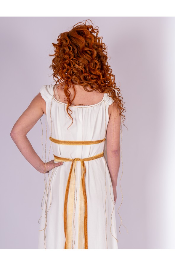 Roman Dress in White with Gold Details